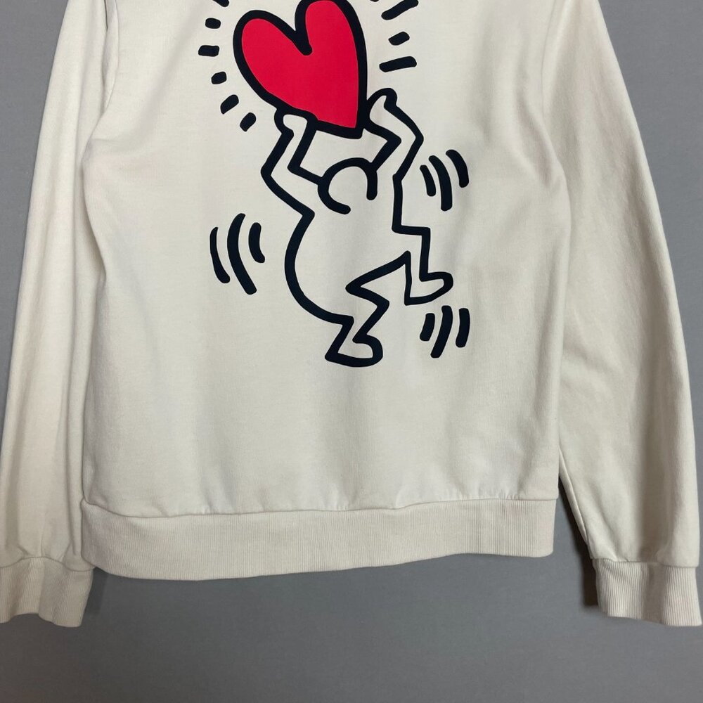 Keith Haring Top Sweatshirt‎ Love Women Size Small Off-White Long Sleeve Fleece - Picture 6 of 11